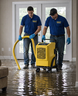 SWAT technician performing water damage restoration
